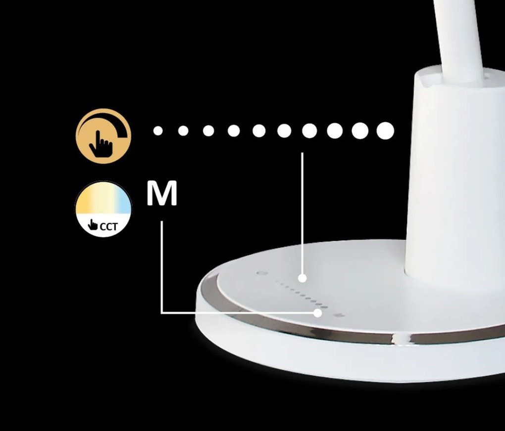 Veioza / Lampa LED de birou reglabila Tekla alba