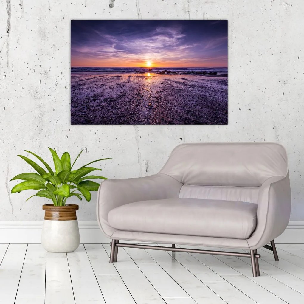 Tabloul cu plaja - apus de soare (90x60 cm)
