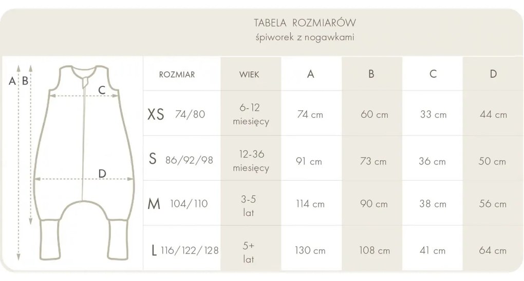 Sac de dormit cu picioare, bumbac 1 Tog, Natura, marimea XS, 74 80, 6-12 luni - BabySteps