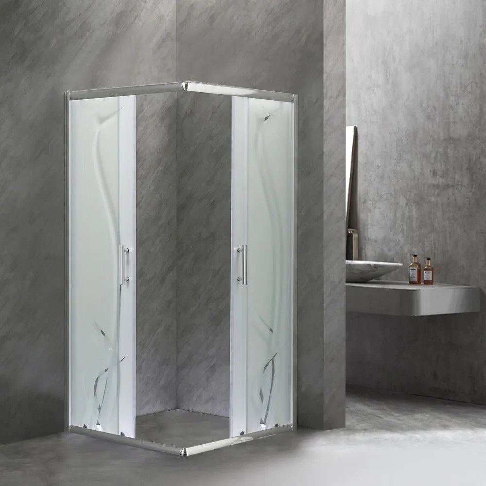 Cabină de duș pătrată Spirit BAMBOO 80x80, fără cădiță de duș