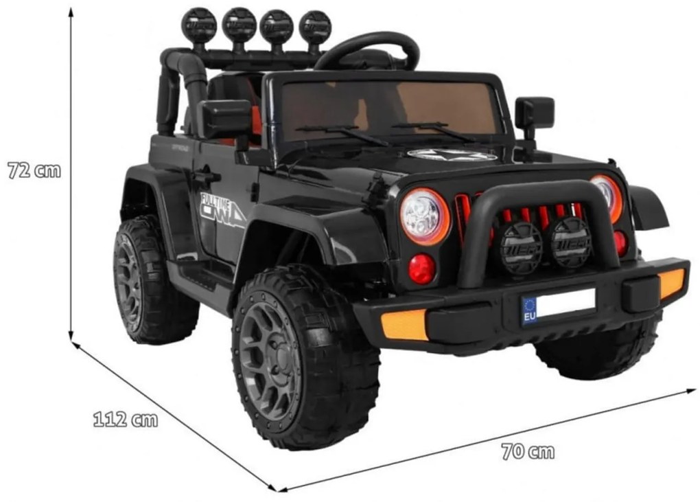 Masinuta Electrica cu acumulator pentru copii NOVOKIDS™ Full Time Jeep 4X4 PRO, Max 30 kg, 3-8 ani , Cu melodii si lumini ,12V, 2 Viteze, 4 motoare,