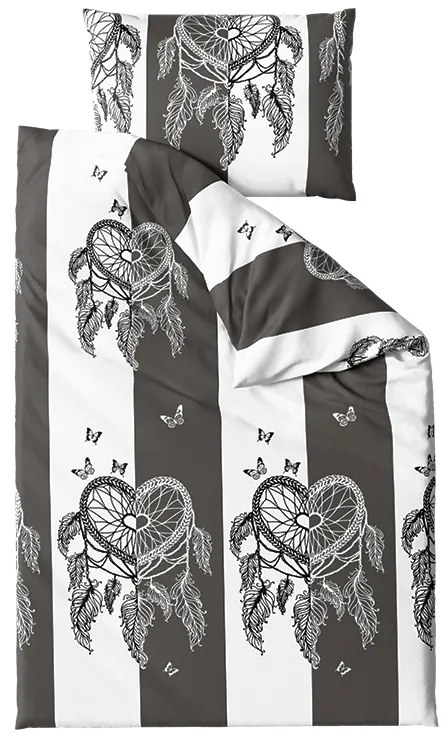 Lenjerie cocolino TIRSO gri-alb Dimensiune lenjerie de pat: 70 x 90 cm | 140 x 220 cm