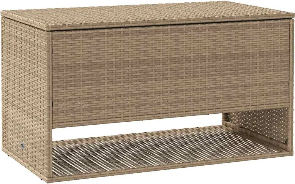 vidaXL Cutie de perne de exterior Bej 100x55x55,5 cm Poly Rattan