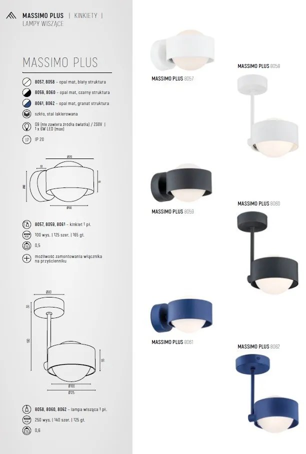 Plafoniera design minimalist Massimo plus alb