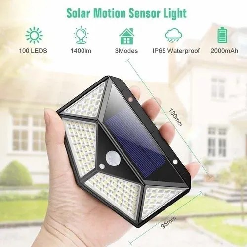 Lumină solară LED cu detectare a mișcării SH-100 - 100 LED