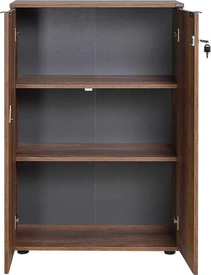 Bibliotecă Adore Rio cu 2 Uși, Cheie și 3 Rafturi, 72 x 109 x 34 cm