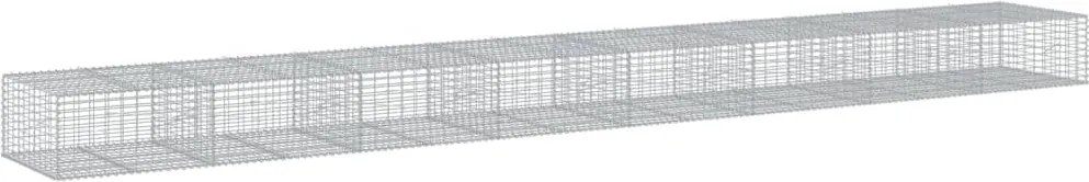 vidaXL Coș gabion cu capac, 800x100x50 cm, fier galvanizat