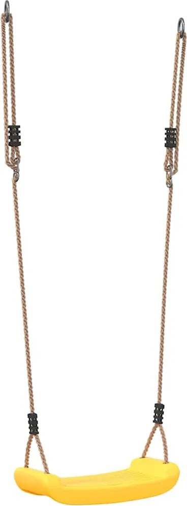 vidaXL Leagăn de exterior pentru copii single, galben, funie reglabilă