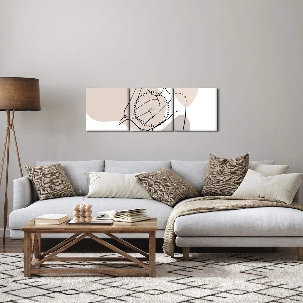Tablou - Femeie corp linie de artă N⁰1 (cu ceas) (90x30 cm)
