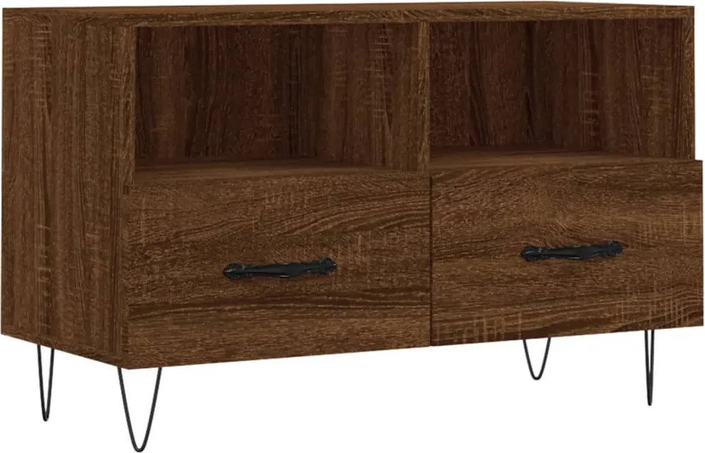 vidaXL Comodă TV, stejar maro, 80x36x50 cm, lemn prelucrat