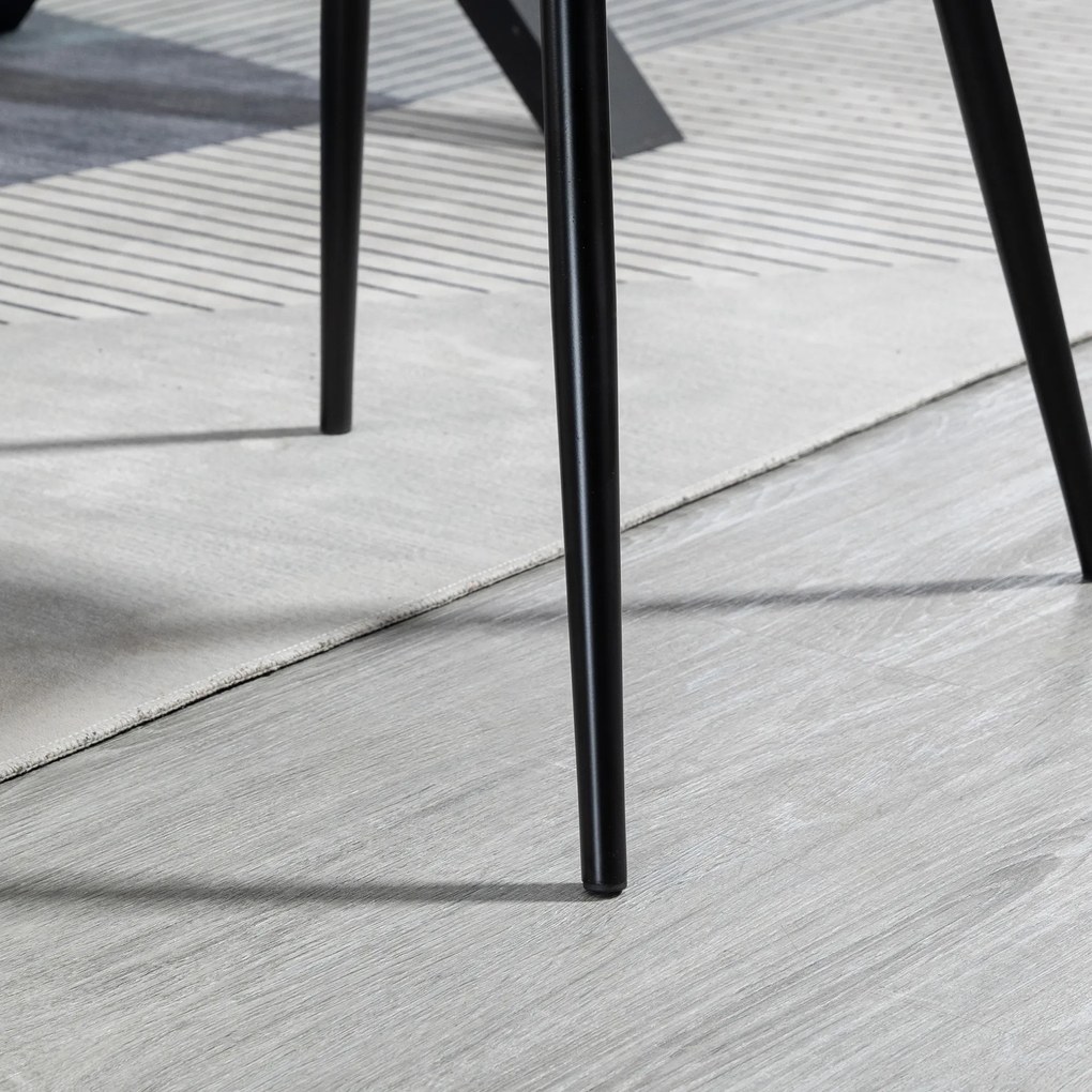 HOMCOM Scaune de Sufragerie Scaune pentru Vizitatori Design scandinav - Set de 2 scaune - Picioare metalice subțiate negre | Aosom Romania