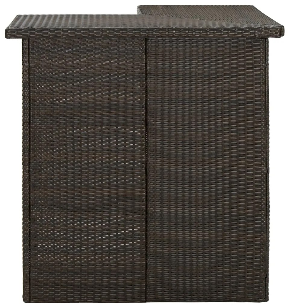 313480 vidaXL Masă de bar colțar, maro, 100 x 50 x 105 cm, poliratan