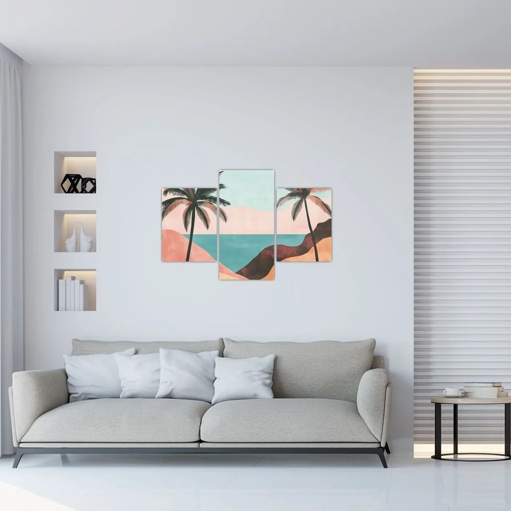 Tablou - Palmieri la mare (90x60 cm)