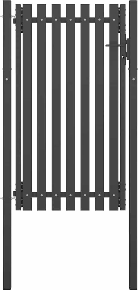 vidaXL Poartă de gard grădină, antracit, 1 x 2,25 m, oțel