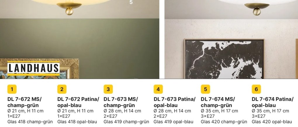 Plafoniera clasica Landhaus 28cm alama antique/ sticla opal decor albastru
