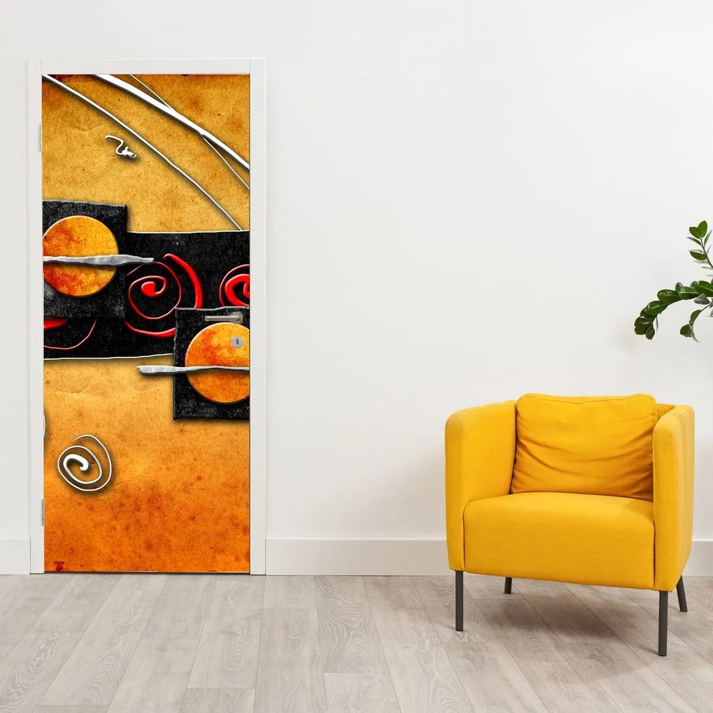 Fototapet pentru ușă - Planete abstract (95x205cm)