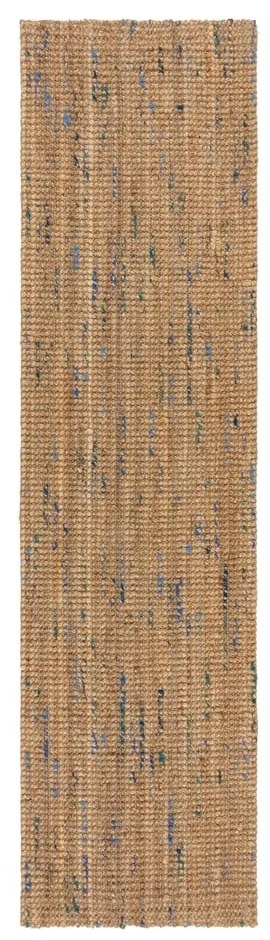 Covor tip traversă albastru/în culoare naturală țesut manual din iută 60x230 cm Jute Boucle Blue – Flair Rugs