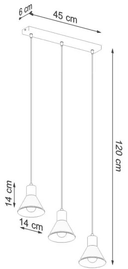 Lustră pe cablu TALEJA 3xE27/60W/230V neagră Sollux SL.0986