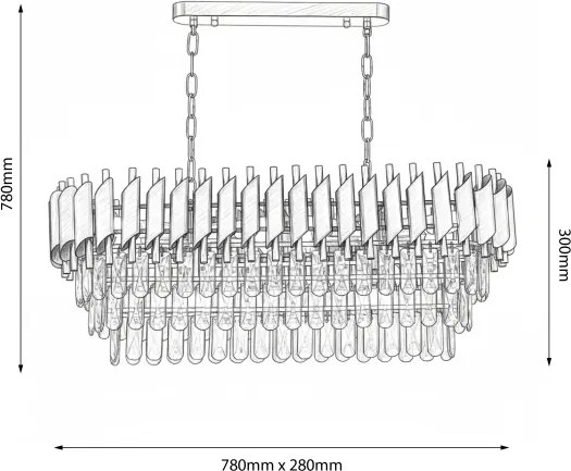 Brilagi - Lustru suspendat pe lanț ECLIPSE 10xE14/10W/230V 78x28 cm negru/auriu