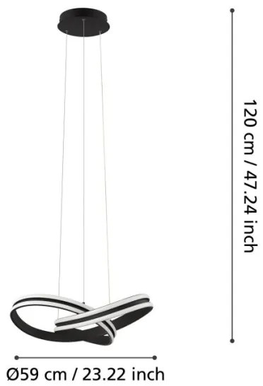 Eglo 99249 - Lustră LED pe cablu CORREDERA 2xLED/18W/230V