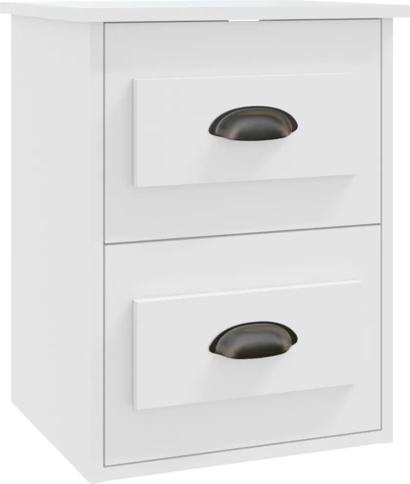 vidaXL Noptieră de perete, alb, 41,5x36x53cm