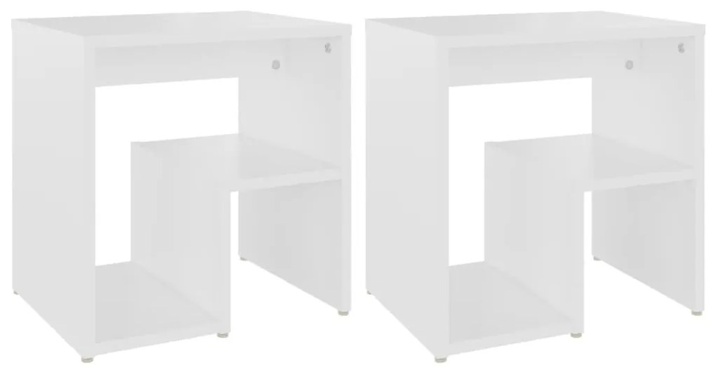 806329 vidaXL Noptiere, 2 buc., alb, 40x30x40 cm, PAL