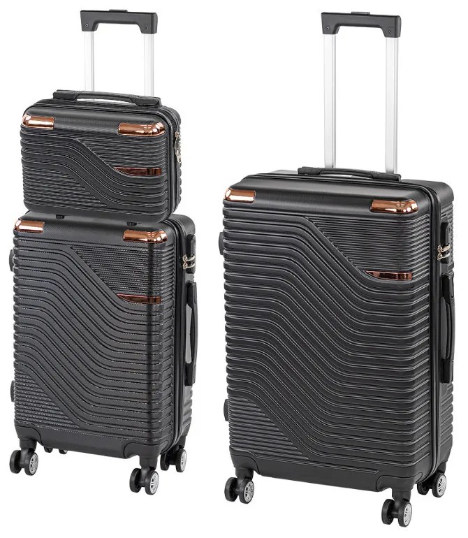 TraveLux Urban XVIII gurulós bőrönd szett fekete