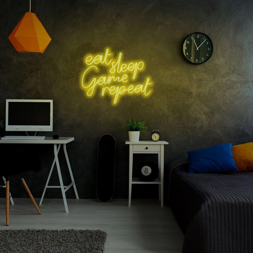 Aplica de Perete Neon eat sleep game repeat, 51 x 41 cm