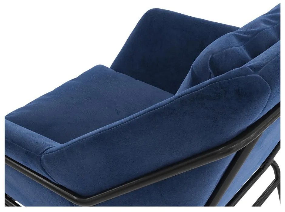 Fotoliu albastru cu tapițerie din catifea Avery – Støraa