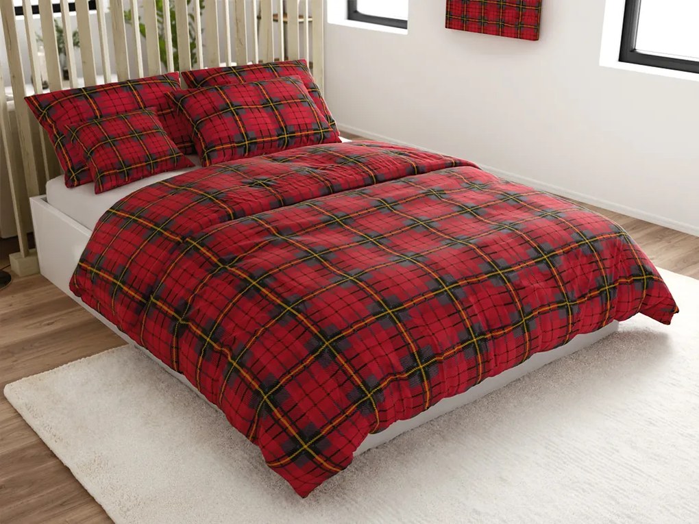 Lenjerie de pat din bumbac CHRISTMAS CUBE rosu Dimensiune lenjerie de pat: 70 x 90 cm | 140 x 200 cm