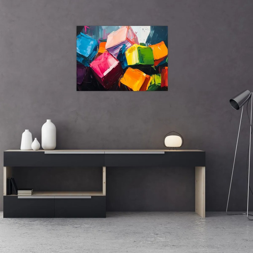 Tablou - Cuburi colorate (70x50 cm)