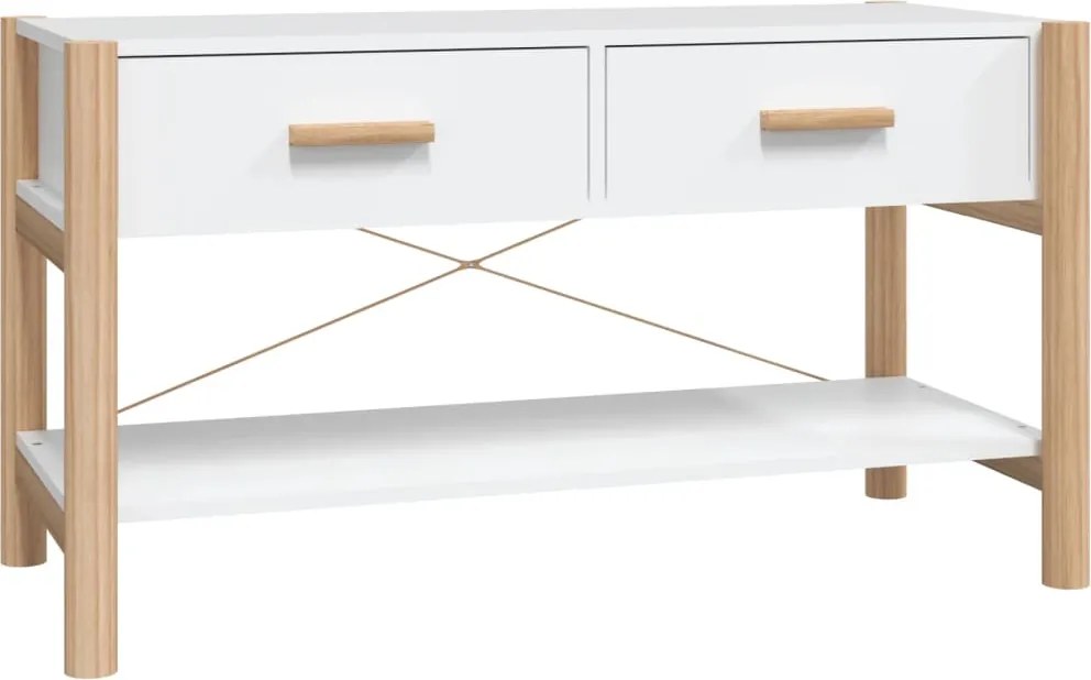vidaXL Comodă TV, alb, 82x38x45 cm, lemn prelucrat