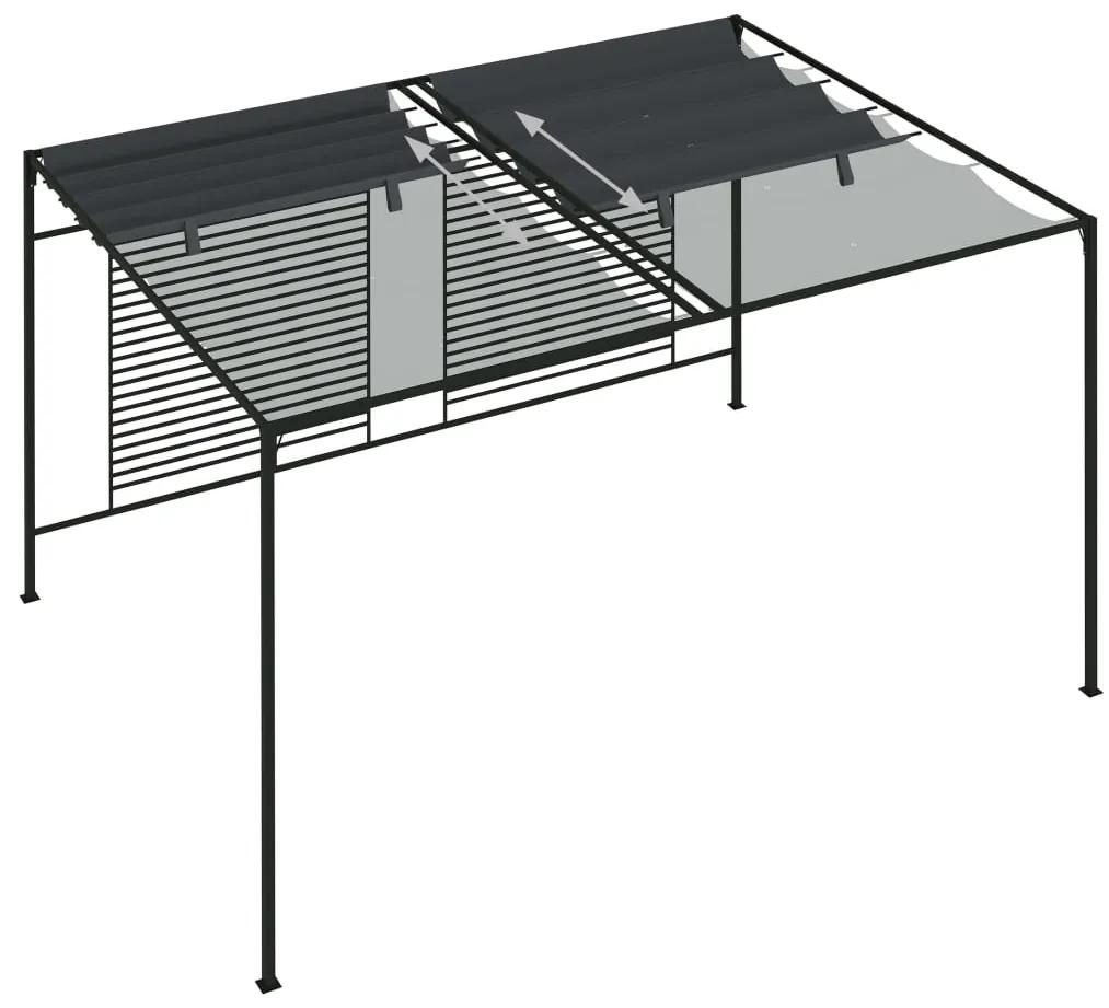 Pavilion cu acoperis retractabil, antracit, 4x3x2,3 m, 180 g m   Antracit