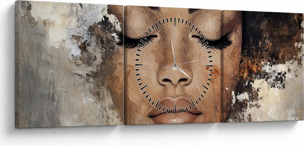 Tablou - Portret de femeie (cu ceas) (90x30 cm)