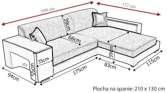 Colțar Madison (Gri deschis + negru) (S). 1002543