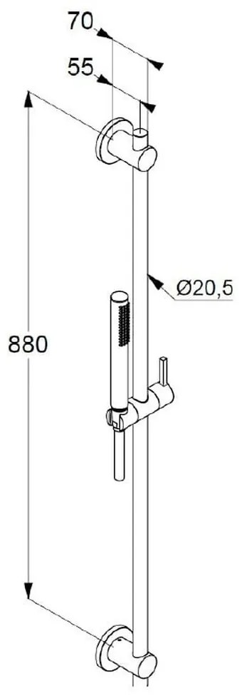 Set de dus Kludi Nova Fonte cu bara 90 cm alb mat Alb mat