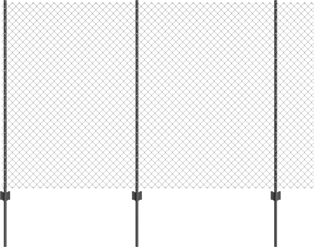 vidaXL Gard cu Stâlp Gri 1,6 x 10 m Oțel și PVC