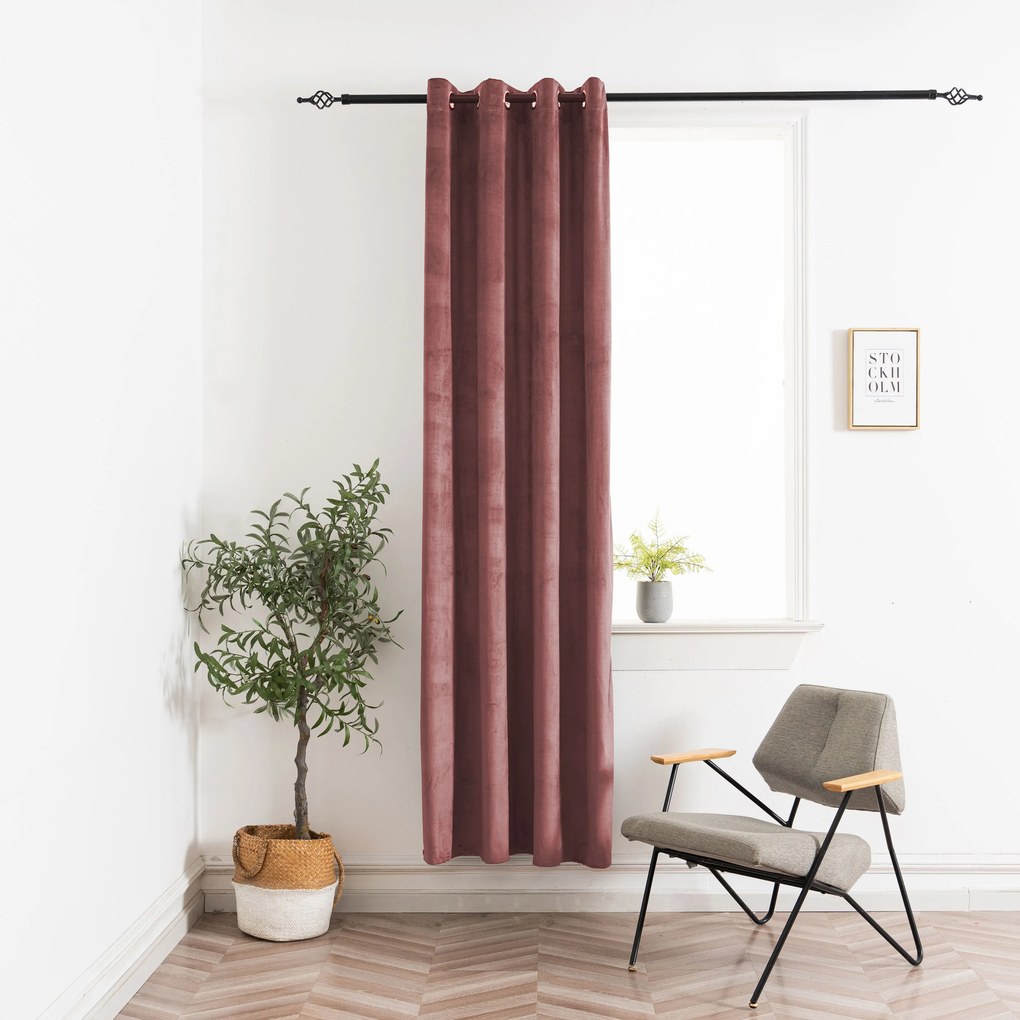 Draperie opaca ELVIO VELVET 140x250 cm, roz vechi. Agatat: Rejansa