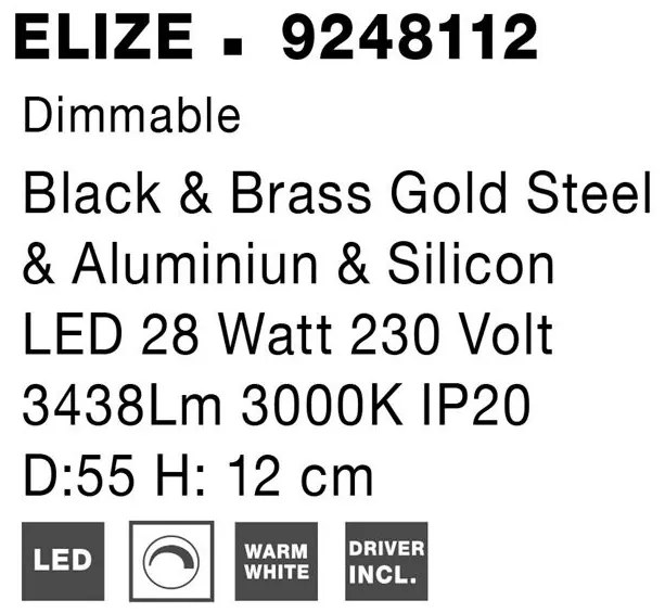 Lustra LED aplicata design modern ELIZE I 28W