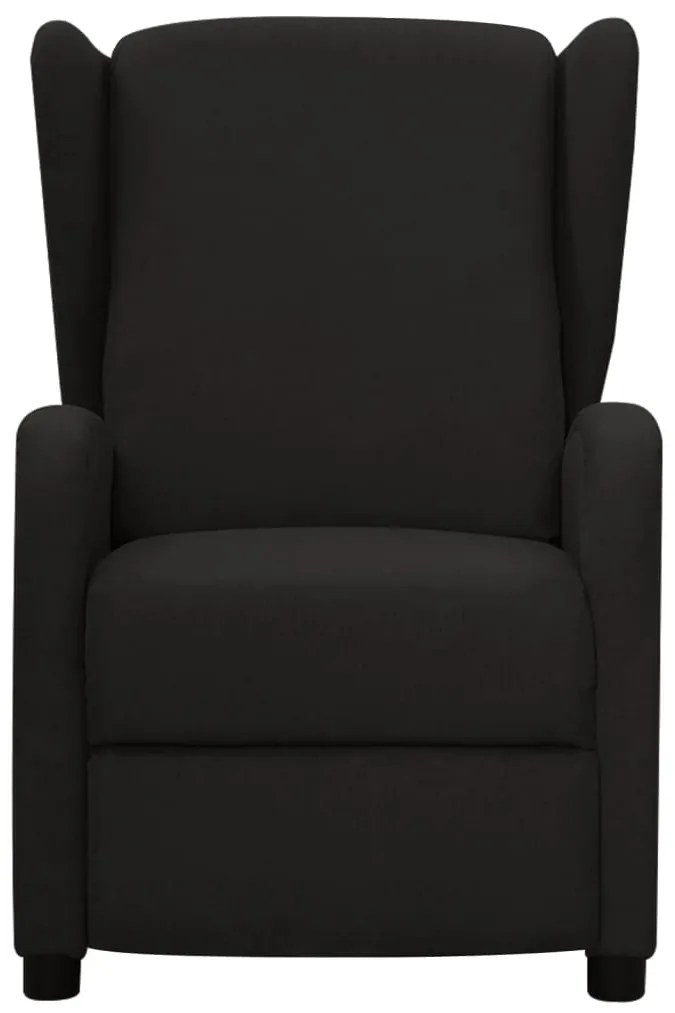 342303 vidaXL Fotoliu rabatabil, negru, material textil