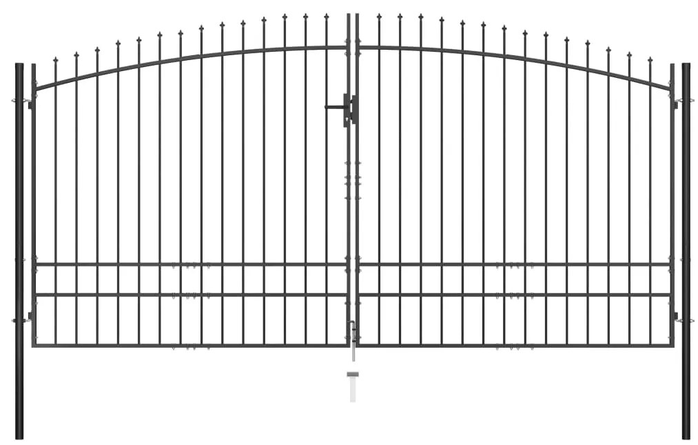vidaXL Poartă de gard cu două uși, cu vârfuri de suliță, 400 x 248 cm