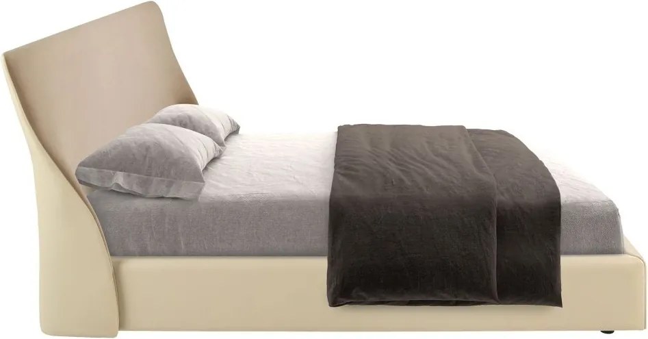 Pat dublu tapitat design LUX Brown-Cream 180x200cm