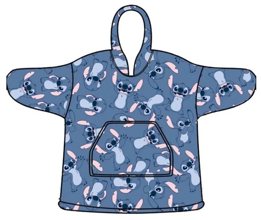 Disney Lilo și Stitch Glee pătură polar plușată, poncho 7-14 ani
