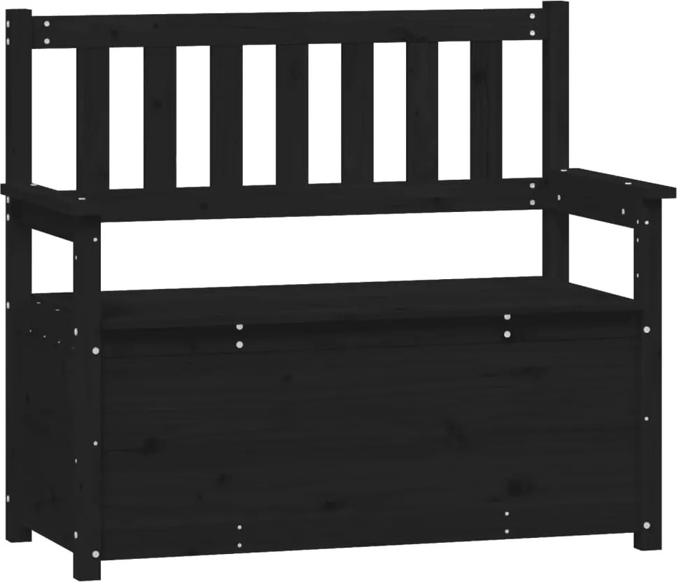 vidaXL Bancă, negru, 112,5x51,5x96,5 cm, lemn masiv de pin