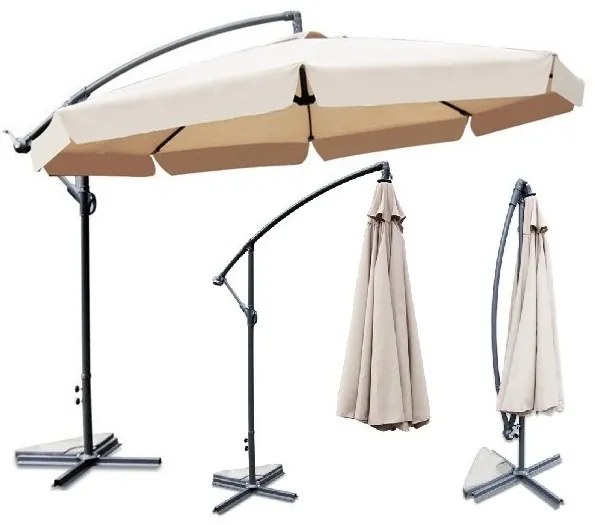 ShopJK UMBRELĂ DE SOARE PENTRU GRĂDINĂ 350 CM CAPPUCINO