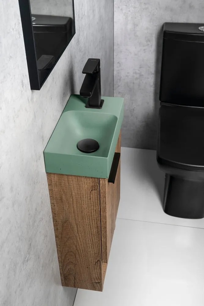 Chiuvetă mică pentru WC verde-mentă din beton 31x17 cm Piccolino – Sapho