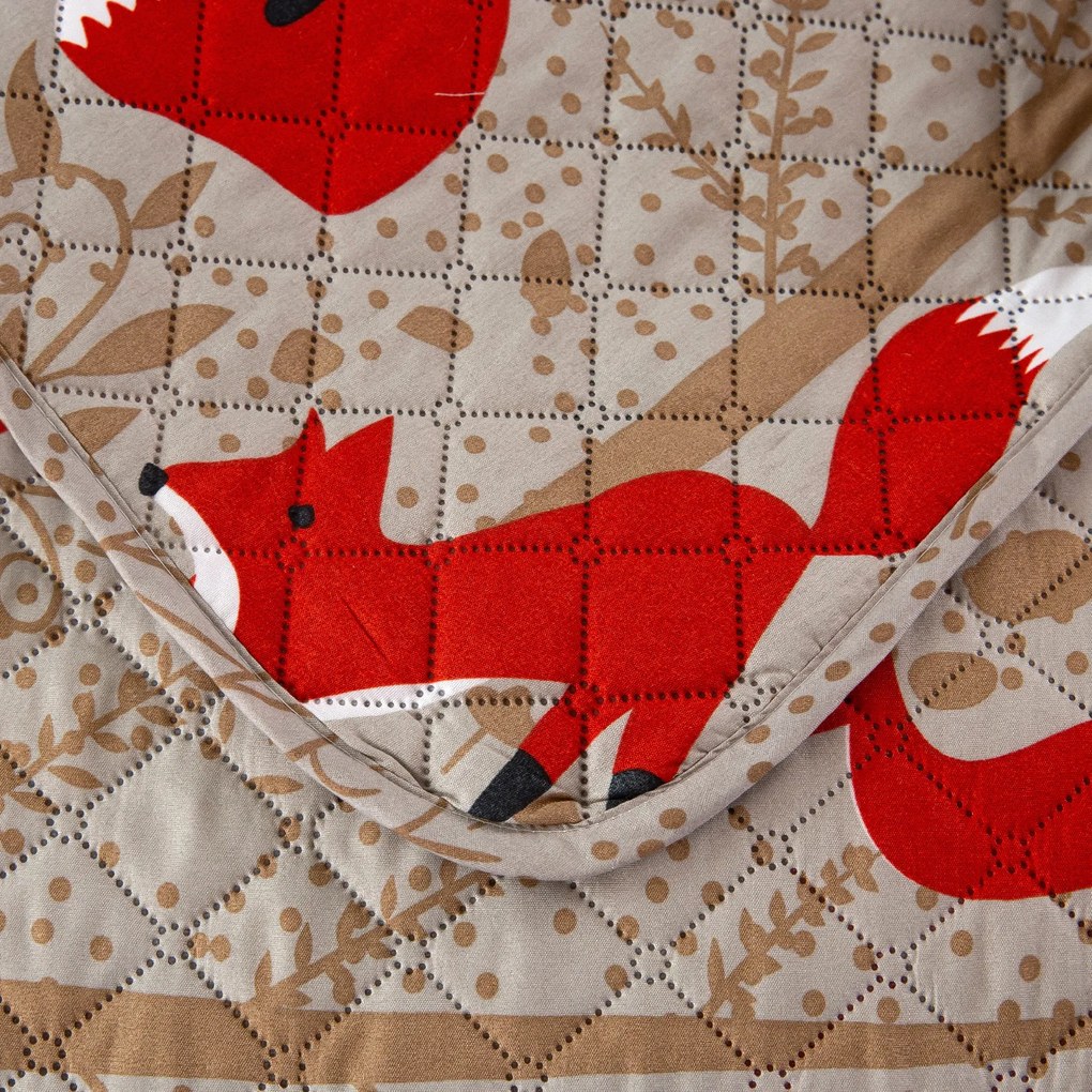 Cuvertura de pat maro cu model RED FOX Dimensiune: 220 x 240 cm