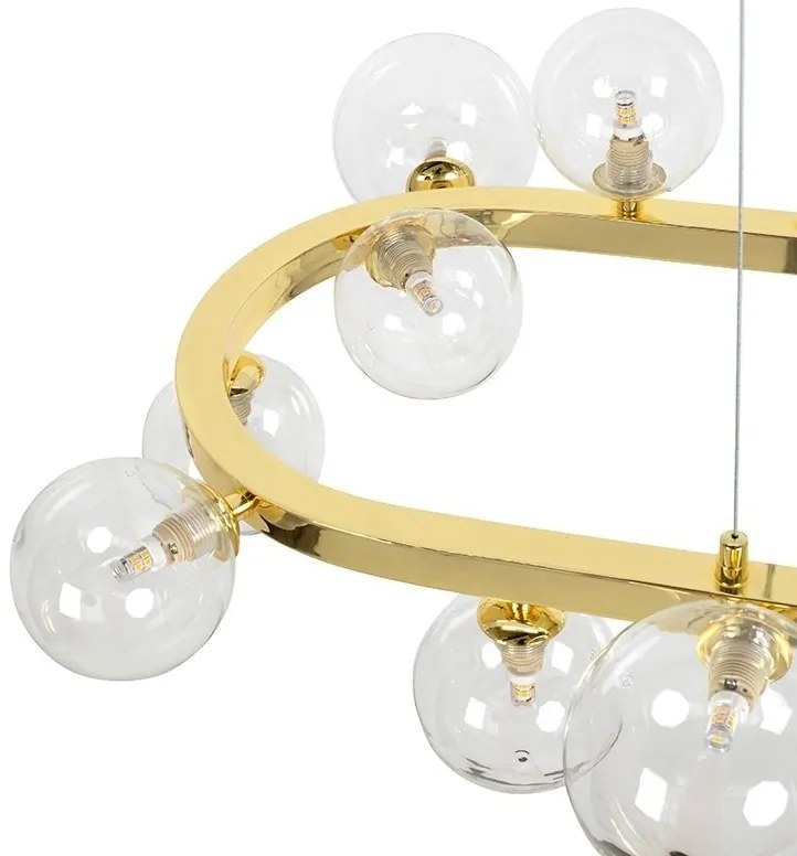 Lustra moderna cu 20 de surse de lumina LINEA Oval 120 auriu