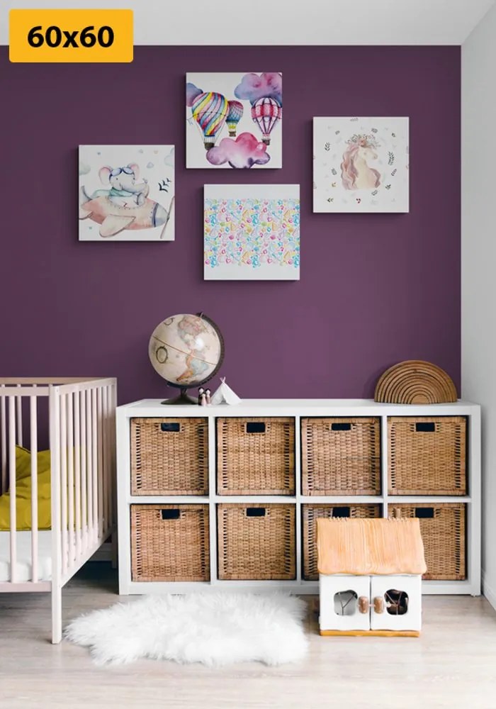 Set tablouri pentru copii în culori pastelate