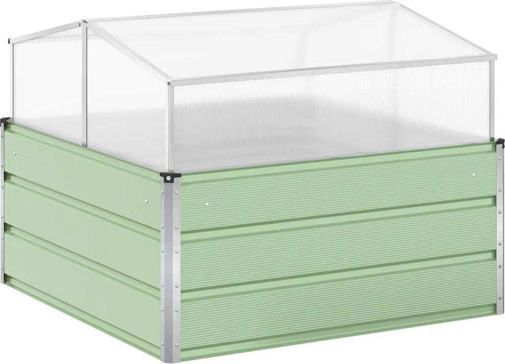 vidaXL Jardinieră Verde pastel 100 x 100 x 77 cm Oțel Galvanizat